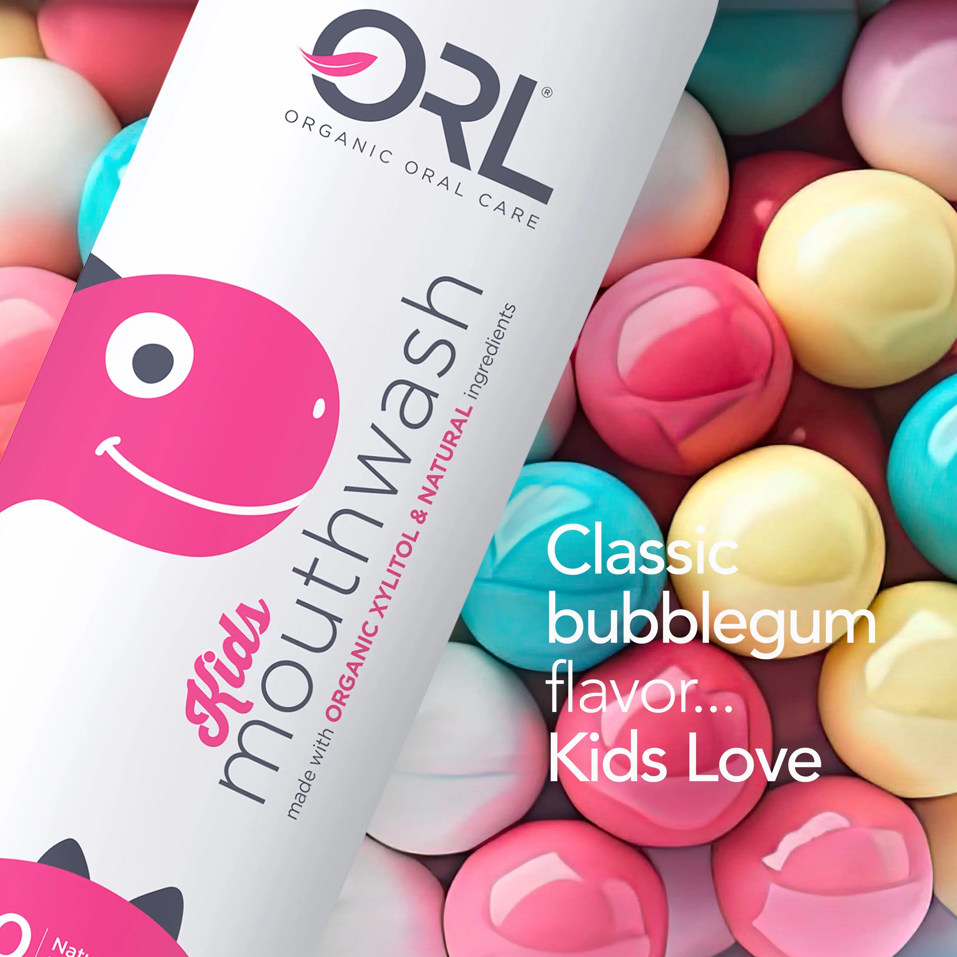 ORL Kids Bubblegum Natural Mouthwash made with the Finest Clean Ingredients ORL LABS