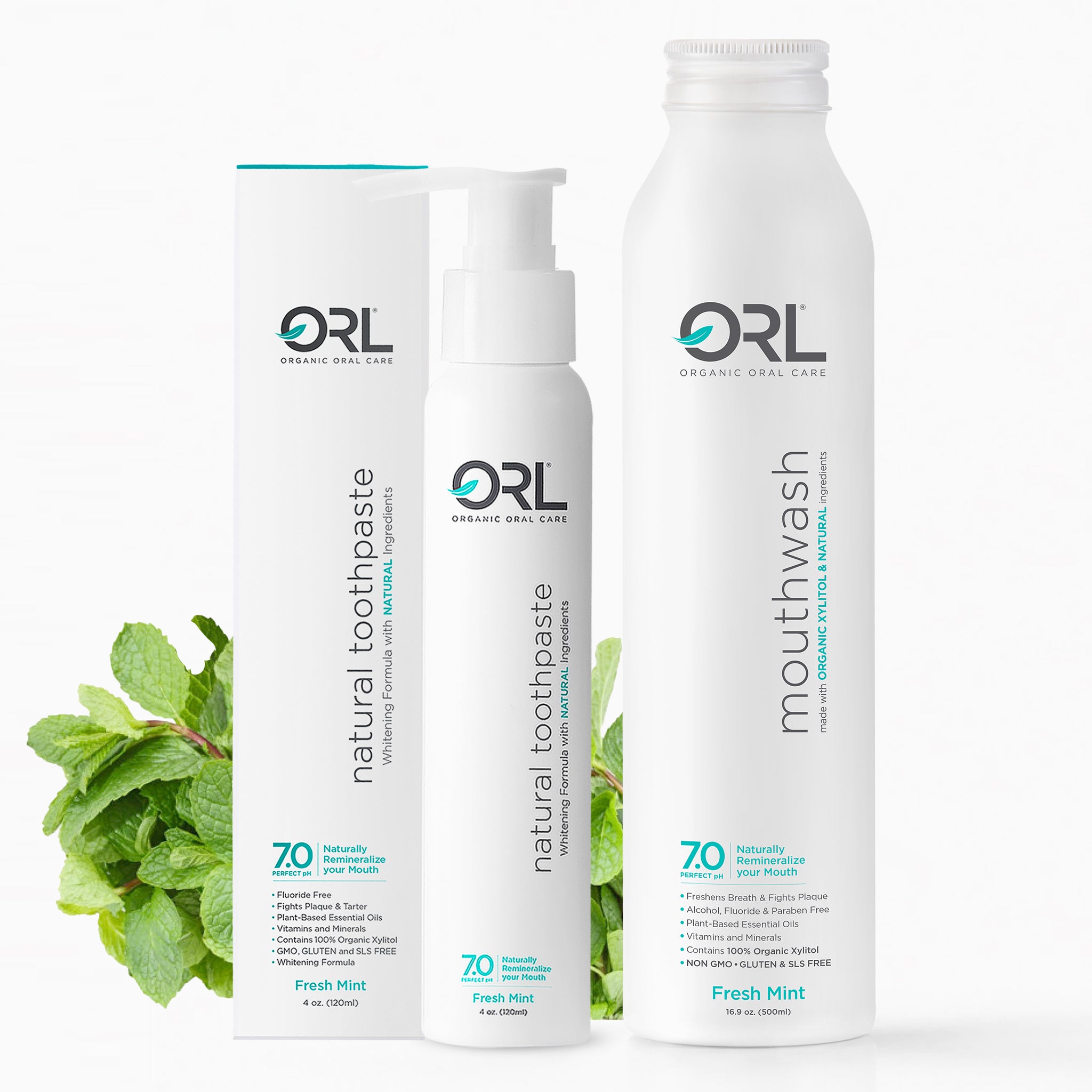 ORL Fresh Mint Bundle | Fluoride-Free Toothpaste & Mouthwash Set