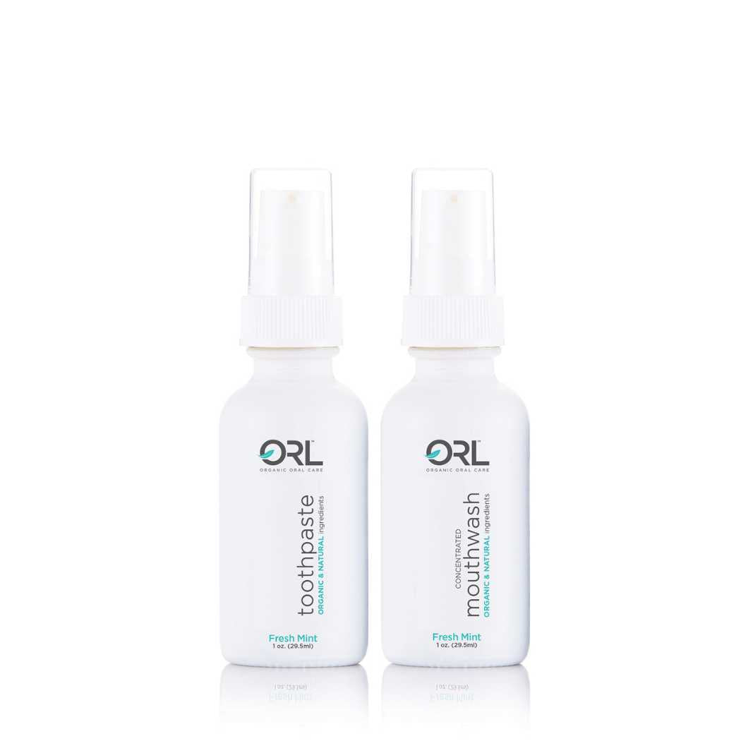 ORL Travel Size Toothpaste and Mouthwash with Organic Xylitol