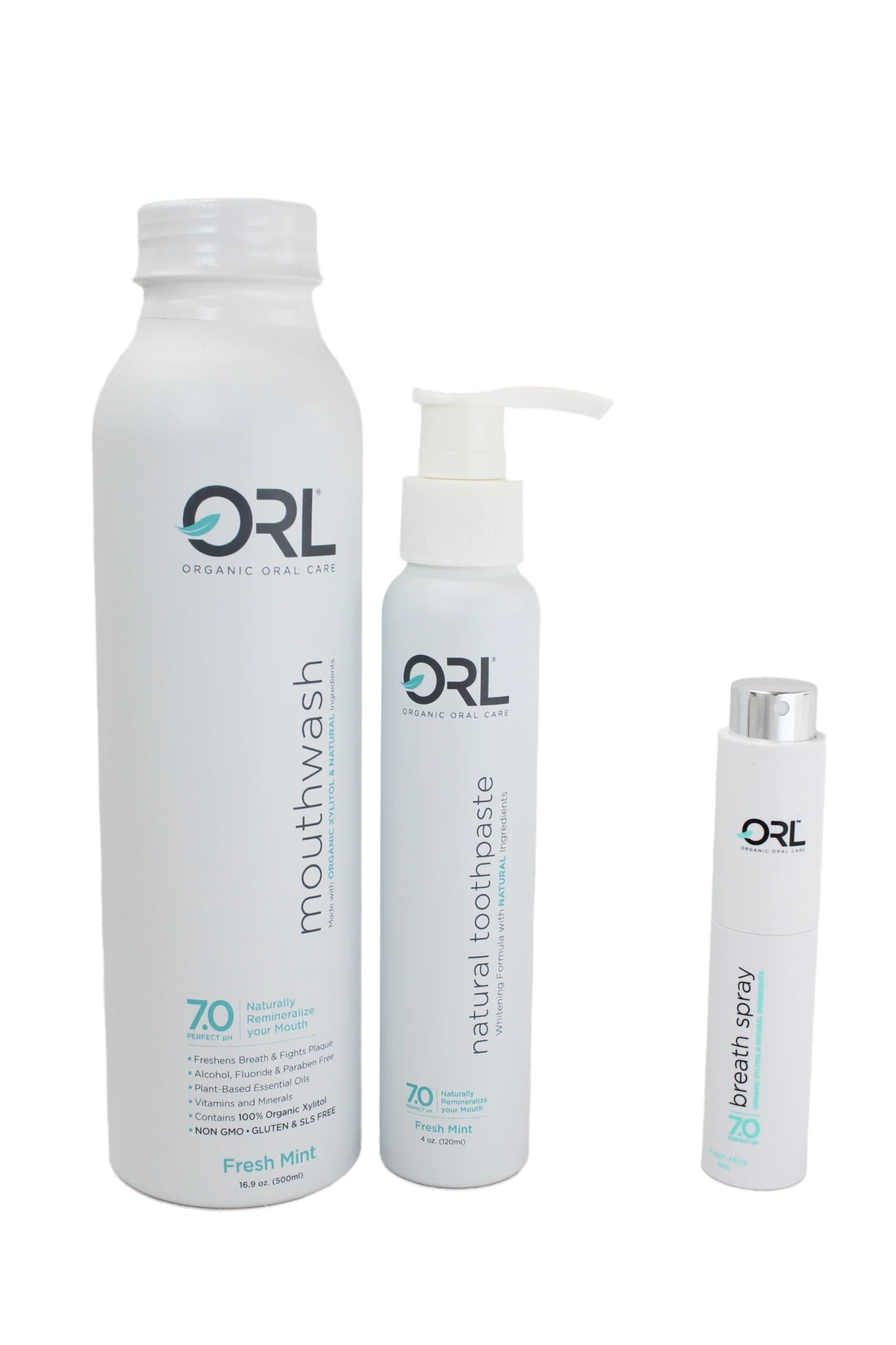 Special Offer!  Fresh Mint Bundle - Toothpaste & Mouthwash - Plus Free ORL Breath Spray Included! ($8.99 Value)!